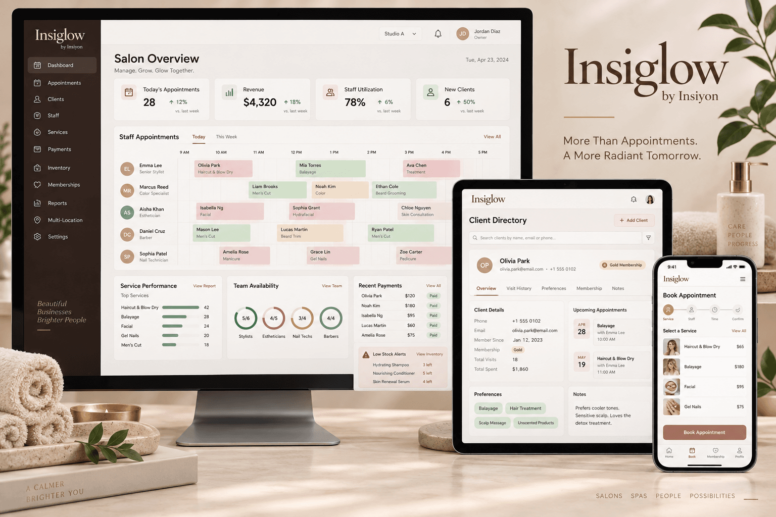 Insiglow Salon & Spa Booking Software